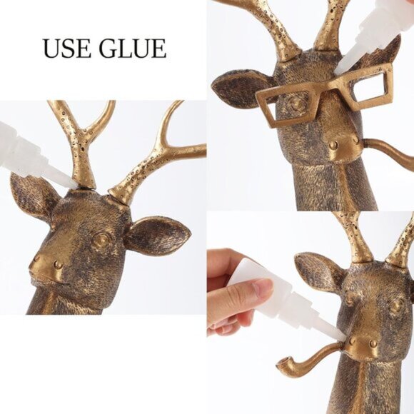 New Gold Animal Head Wall Decor, Deer Sculpture for Living Room, Office, Bedroom - Picture 7 of 7